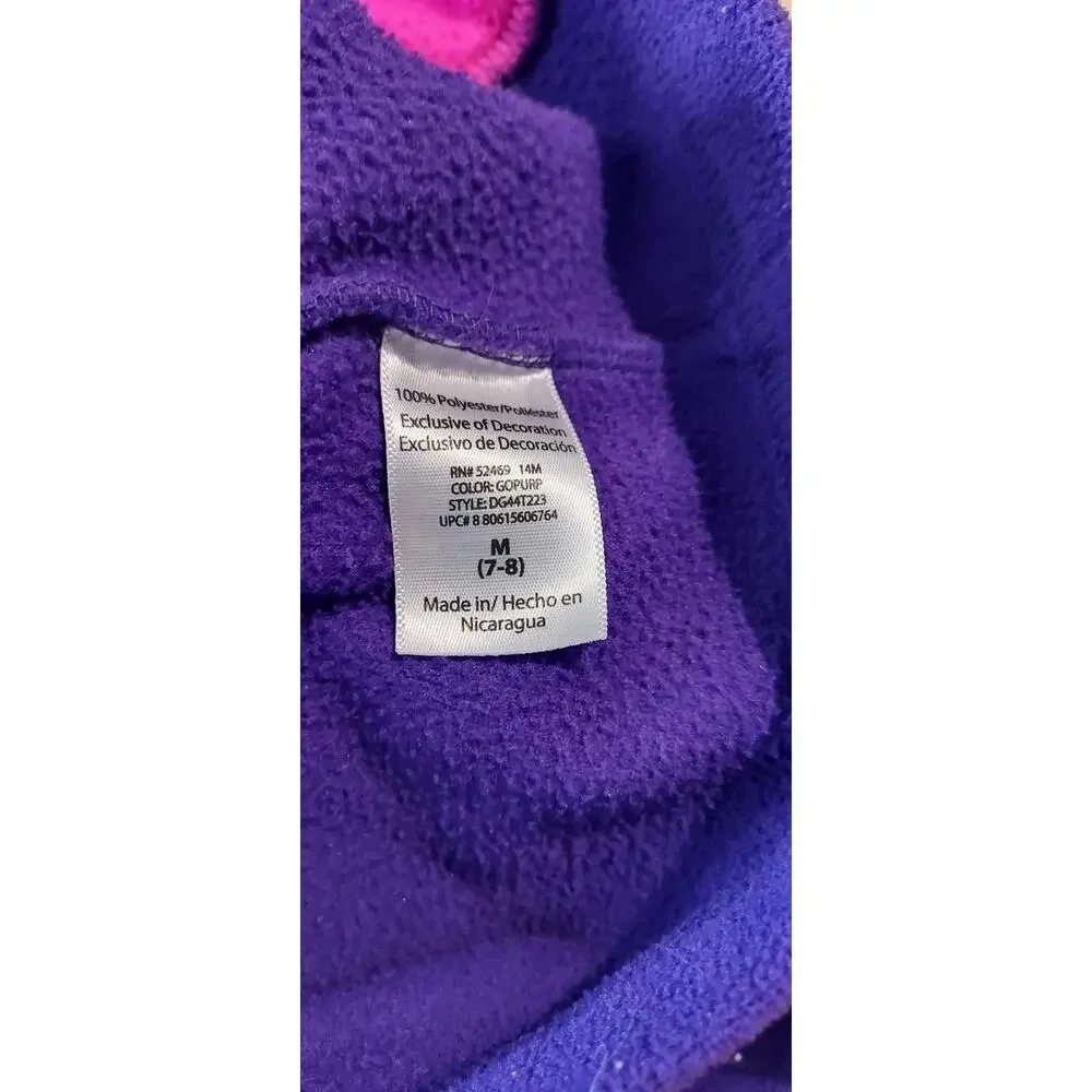 Danskin Now Girls Purple Full Zip Polyester Jacket Size M (7-8)